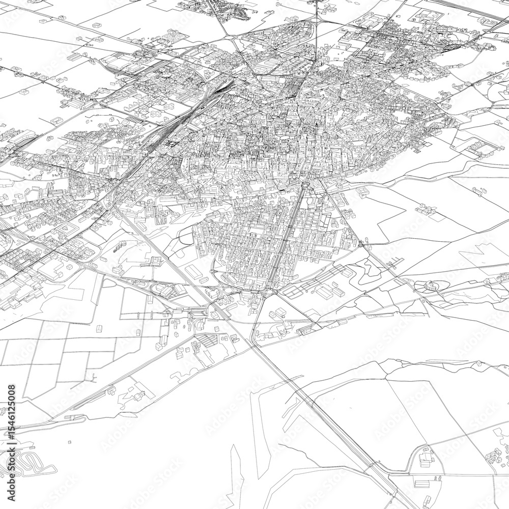Fototapeta premium 3D illustration of city and urban in Cremona Italy
