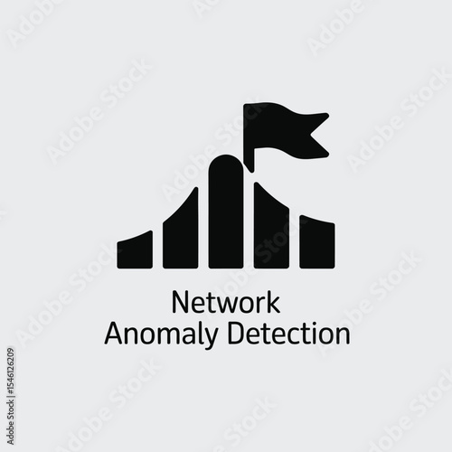 Black Icon Network Anomaly Detection Flag Graph image