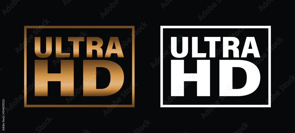 Ultra HD Golden and White Text Logos on Black Background Ultra HD Golden and White Text Logos on Black Background