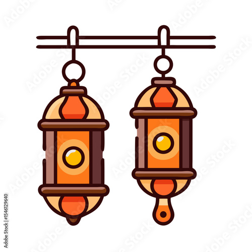 lantern on a white background vector illustration
