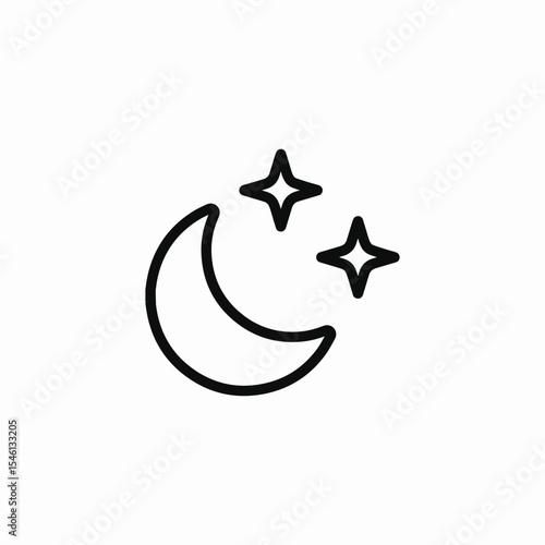half moon night icon sign vector