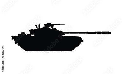 Tank Black Military Vector Silhouette