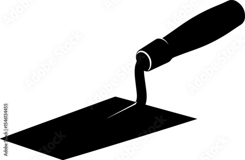 Construction Brick trowel tool silhouette illustration