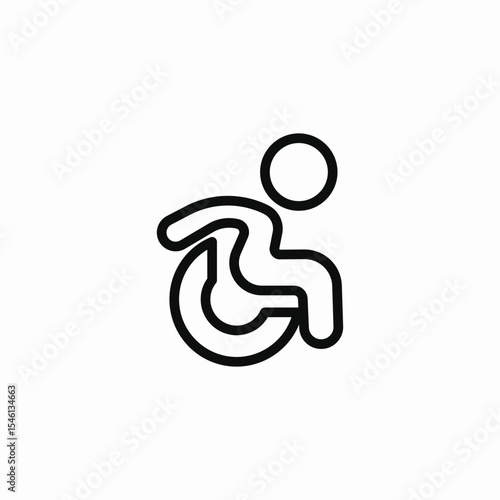 wheelchair user icon sign vector