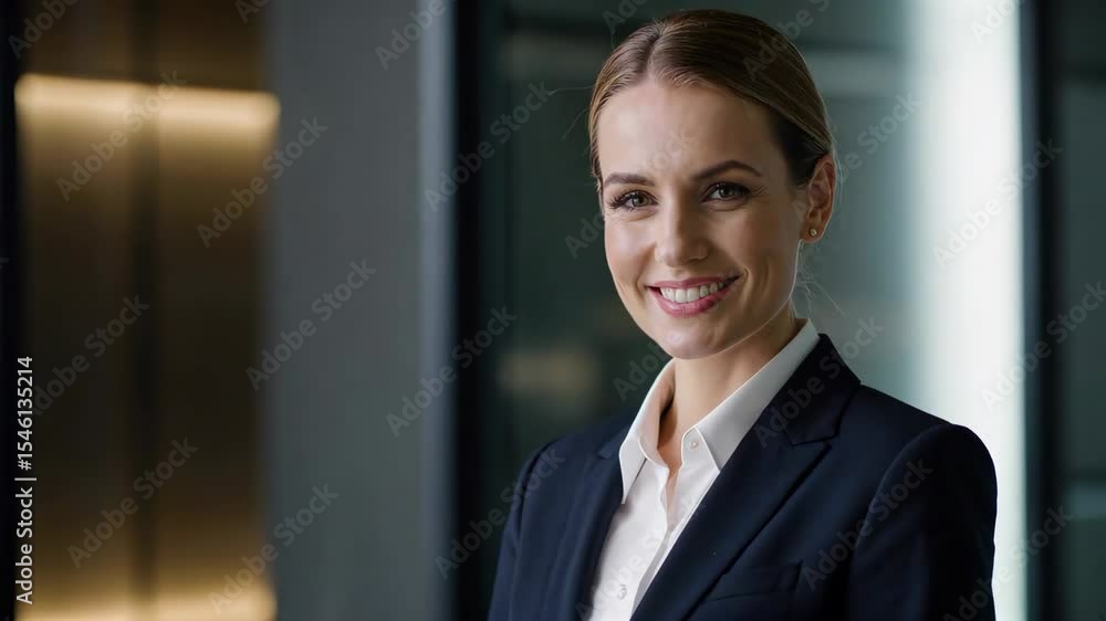 arafed woman in a business suit standing in an office arafed woman in a business suit standing in an office