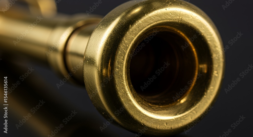 Naklejka premium Close-up of a Golden Musical Instrument Bell