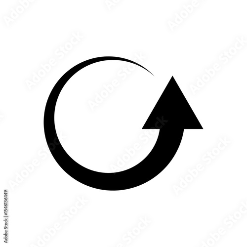 Free Download Refresh Reload Arrow Icon - Clockwise Circle - Black Solid - GFXLoad