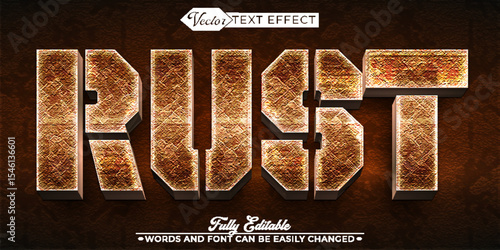 Metal Rusted Vector Editable Text Effect Template
