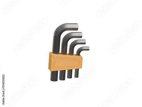Allen wrench icon 3d illustration render