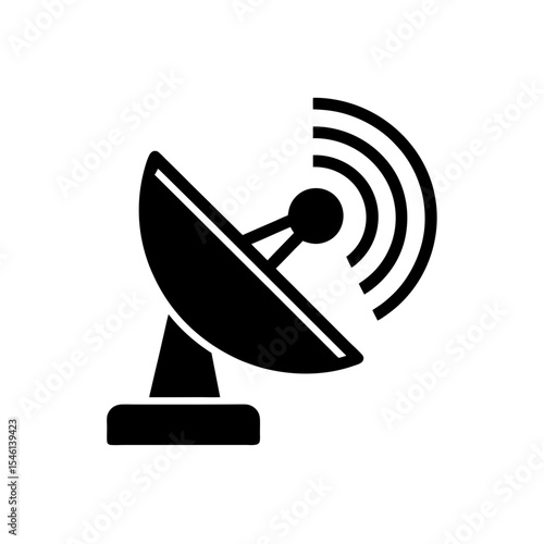 Satellite Signal Receiver Icon Vector with Flat and Clean Isolated Look