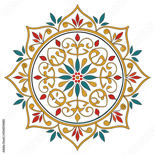 Colorful Islamic Geometric Mandala for Decorative Use