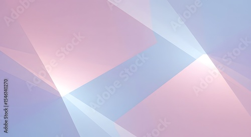 Abstract pastel background with geometric shapes and light creating a soft and dreamy atmosphere