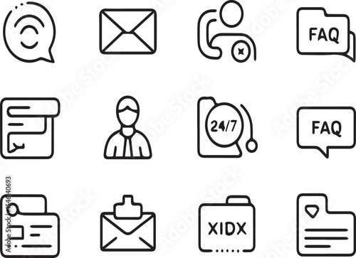 Modern Flat Vector Icon Set – Multimedia, Web, UI, and App Icons