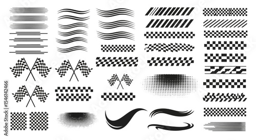 Racing Flags and Stripes Design Elements A Collection of High-Quality Vector Graphics for Race-Themed Projects