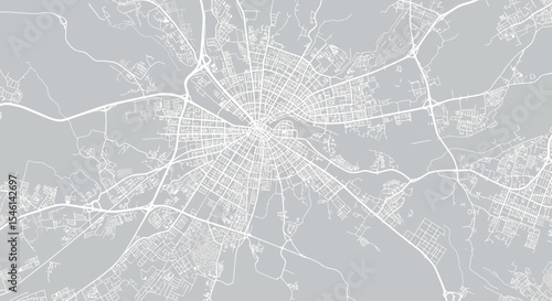 Detailed City Map Urban Planning, Infrastructure, and Road Network Visualization