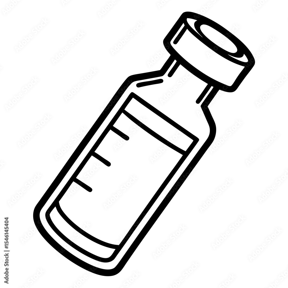 Clean Syringe & Vial Line Art Clean Syringe & Vial Line Art