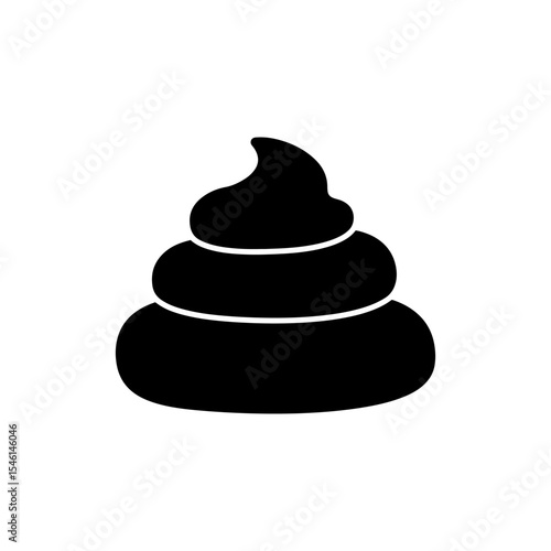 Baby poo silhouette vector flat illustration design.