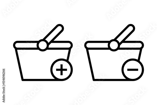 Add Remove Shopping Cart Outline Icons
