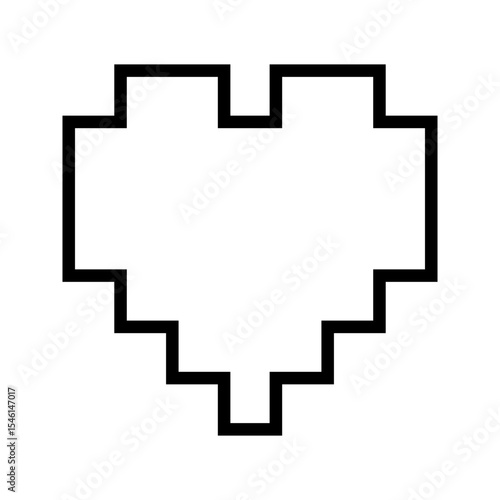 Pixel Heart Love Outline Icon