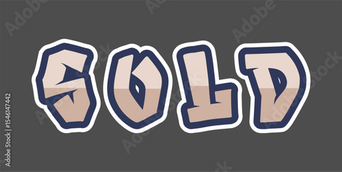 SOLD, word typography illustration for shop and store banner promotion.