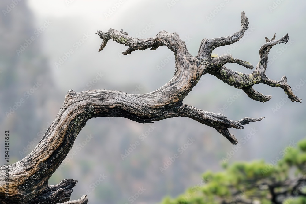 A weathered, bare tree branch, weathered tree branch with a rugged texture and a few small twigs A weathered, bare tree branch, weathered tree branch with a rugged texture and a few small twigs