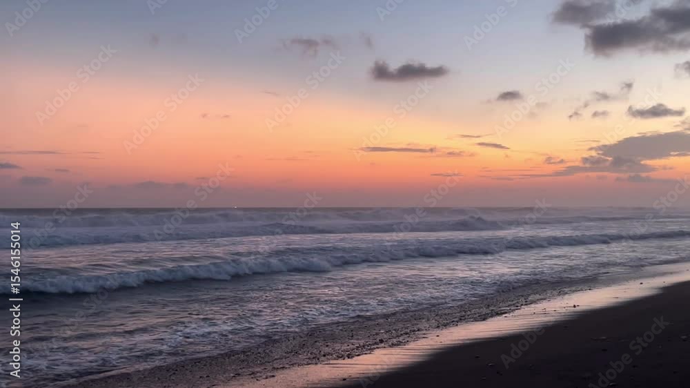 Waves Crashing on Beach during Sunset Waves Crashing on Beach during Sunset