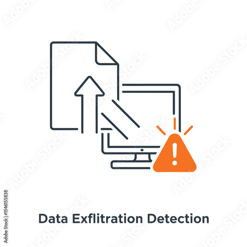 Data Exfiltration Detection Icon Computer Upload Warning Alert