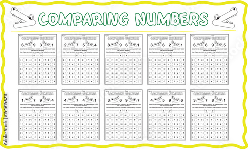 Greater Than and Less Than Comparing Worksheets
