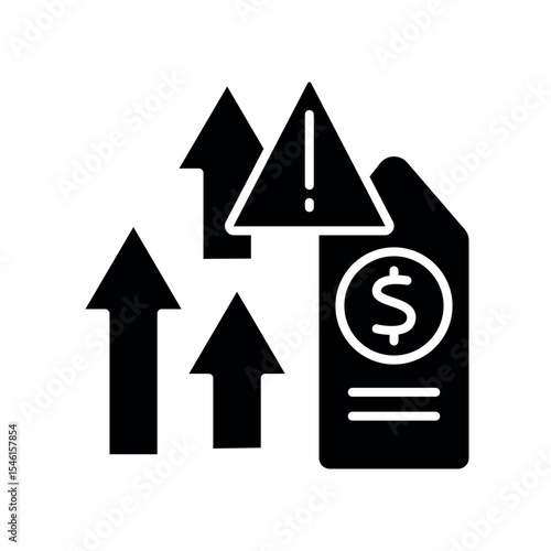 inflation black flat icon for digital and print projects.