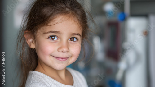 Wallpaper Mural Close-up of smiling child's face with perfect teeth, soft diffused dental office lighting Torontodigital.ca