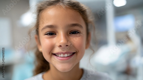 Wallpaper Mural Close-up of smiling child's face with perfect teeth, soft diffused dental office lighting Torontodigital.ca