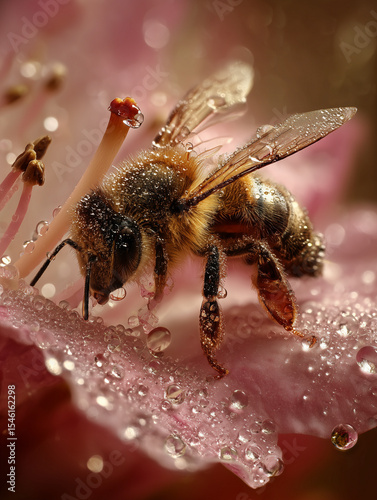 a bee collecting nectar on a vibrant flower