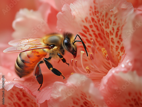 a bee collecting nectar on a vibrant flower