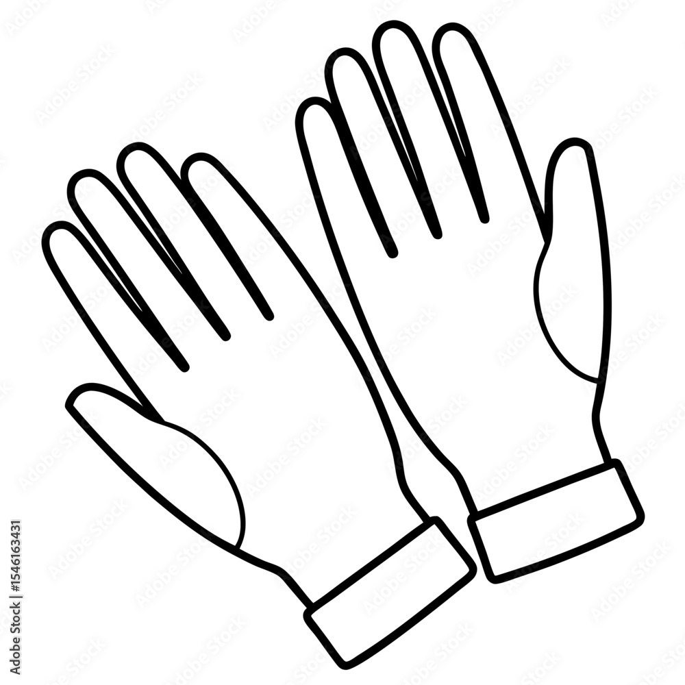Obraz premium Doctor Gloves Pair Line Drawing