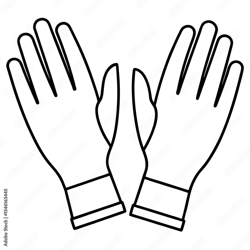 Doctor Gloves Pair Line Drawing Doctor Gloves Pair Line Drawing