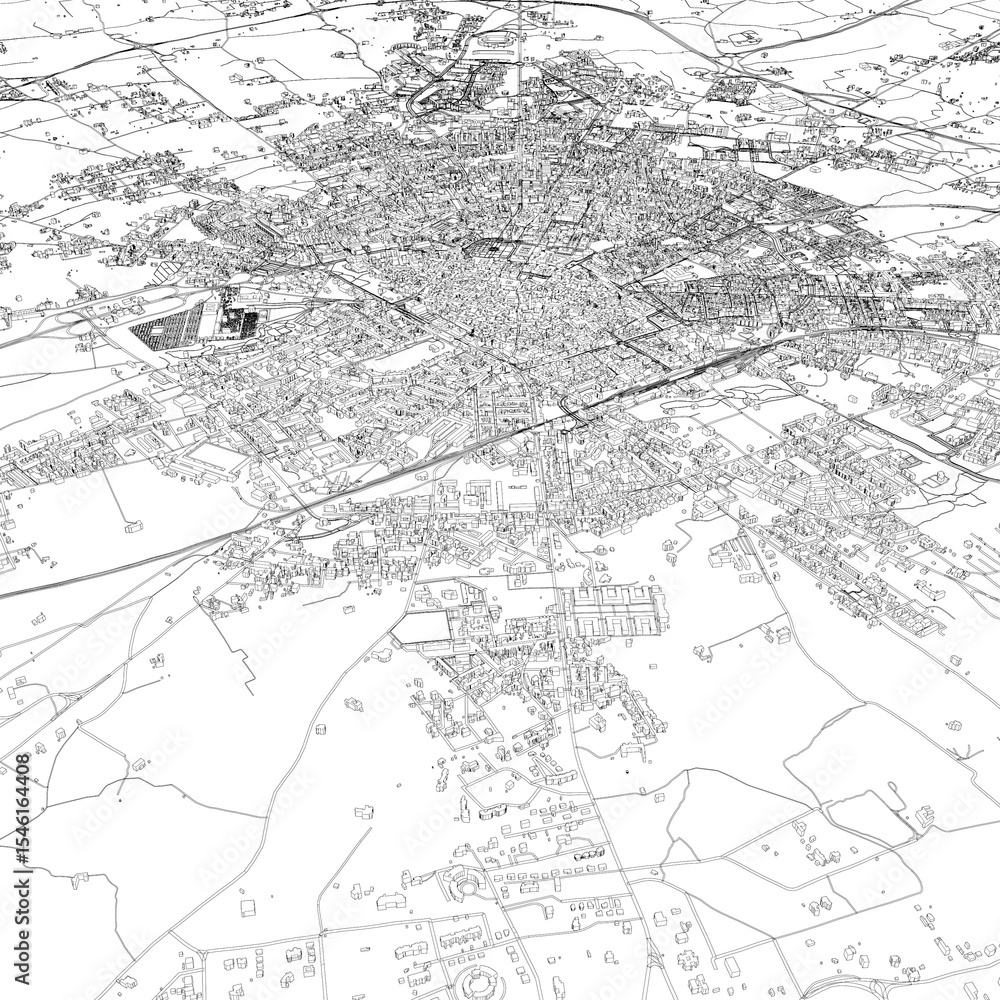 Fototapeta premium 3D illustration of city and urban in Lecce Italy