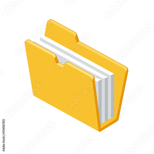 Open and close folders with documents. Folders icons isolated on white background. Folders set