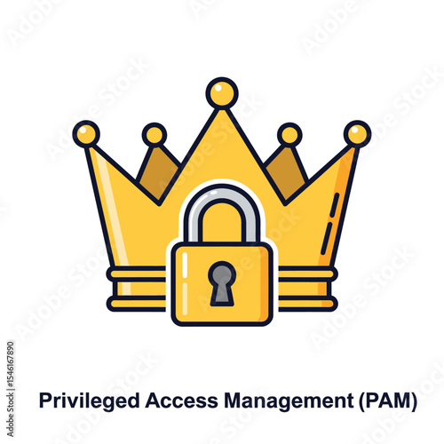 Gold Crown with Padlock Icon Privileged Access Management