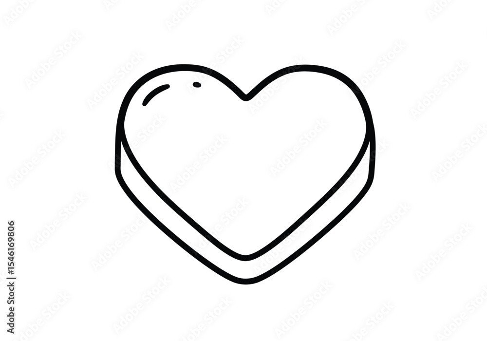 Candy heart drawing. It is a simple black and white outline sketch of a classic candy heart, symbolizing sweetness and affection. Vector sketch line art draw. Candy heart drawing. It is a simple black and white outline sketch of a classic candy heart, symbolizing sweetness and affection. Vector sketch line art draw.