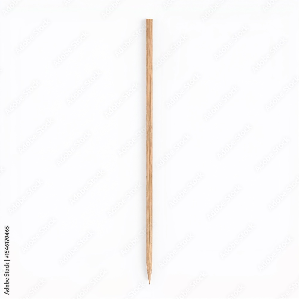 Bamboo skewers on white background for cooking supplies concept Bamboo skewers on white background for cooking supplies concept
