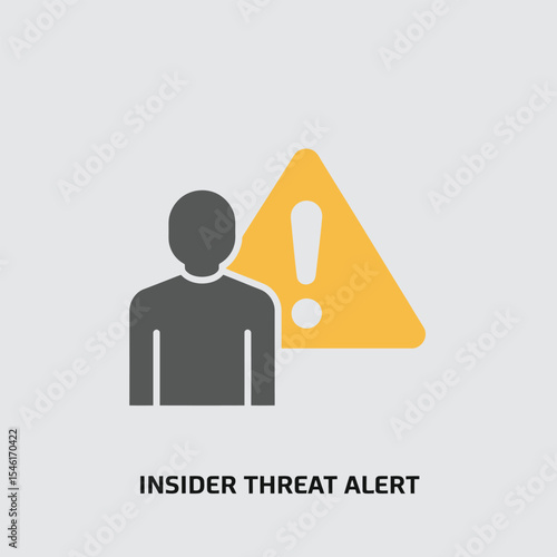 Gray Person Icon Yellow Triangle Exclamation Insider Threat Alert