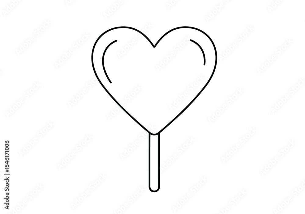 Heart lollipop drawing. It is a simple black and white line art sketch of a heart-shaped lollipop, symbolizing sweetness and affection. Vector sketch line art draw. Heart lollipop drawing. It is a simple black and white line art sketch of a heart-shaped lollipop, symbolizing sweetness and affection. Vector sketch line art draw.