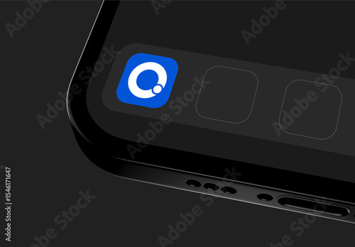 Realistic App Icon Mockup on Phone Screen