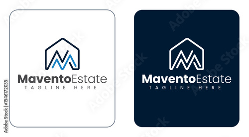 M Letter Home Logo with Minimalist Roof Design