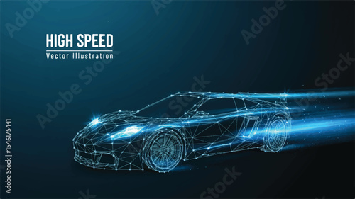 Futuristic Sports Car High-Speed Digital Illustration