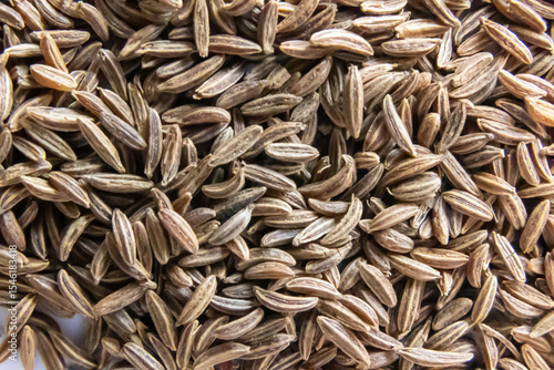 Extreme close-up of caraway seeds filling the entire frame