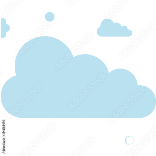 Minimalist Flat Vector SVG Illustration of Clouds with Soft Blue Colors in Modern Flat Style for Web and App Design