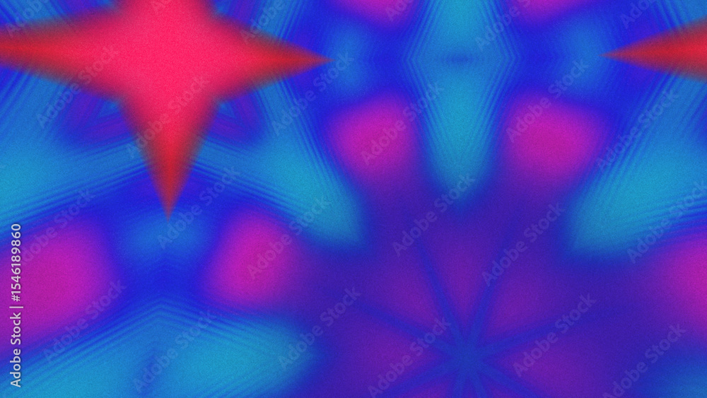 Obraz premium Abstract Radiant Burst with Soft Grain Texture, Symmetrical Glow Pattern in Psychedelic Style, Radiating Circular Abstract with Subtle Noise, Kaleidoscopic Starburst with Gradient Flow