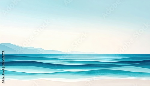 Abstract Coastal Landscape Painting