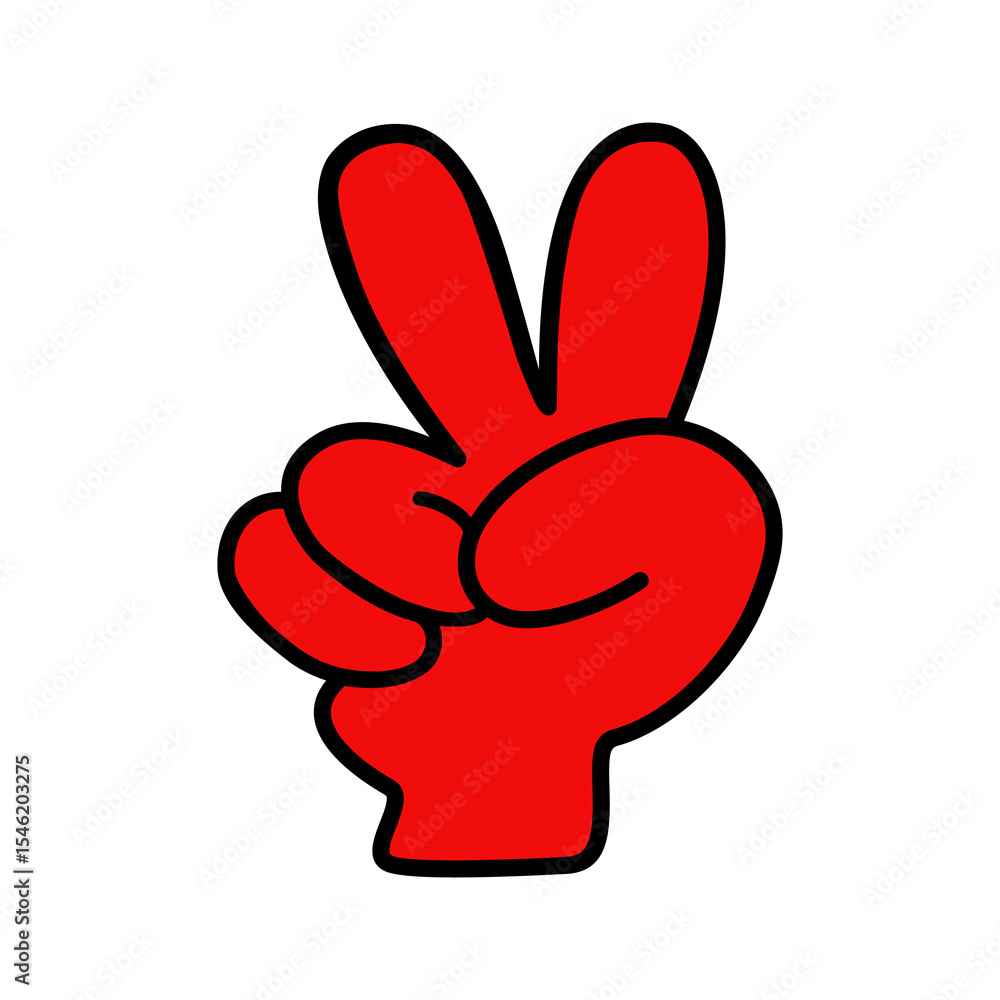 Finger gesture sign of victory vector. Hand showing two fingers raised up. Hand gesture V sign for Victory or Peace. Vector illustration design Finger gesture sign of victory vector. Hand showing two fingers raised up. Hand gesture V sign for Victory or Peace. Vector illustration design